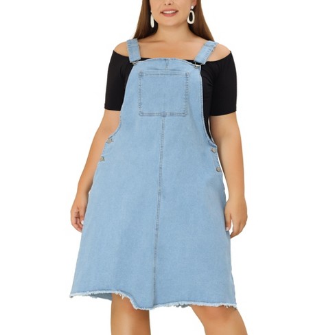 Plus Denim Pinafore Shift Dress