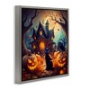 Stupell Industries Haunted House & Black Cat Floating Frame Canvas Art - 2 of 4