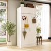 Hitow Armoire White Multifunctional Hanging Wardrobe Sophisticated and Stylish with Hooks Attached - 2 of 4