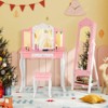 Infans Kids Jewelry Cabinet Standing Children Jewelry Organizer w/ Full-Length Mirror - 3 of 4