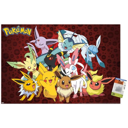 Trends International Pokémon - Kanto Grid Wall Poster, 22.375 x 34,  Premium Unframed Version