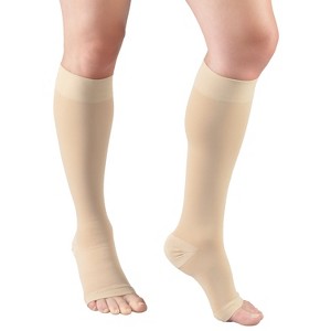 Truform 20-30 mmHg Medical Compression Stockings, Smooth Stretch Microfiber, Knee High, Open Toe - 1 of 4