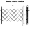 61” H x 71” W Single Folding Security Gate – Steel Expandable Accordion Door, Scissor Gate with Padlock for Entryways & Commercial Use – Black - 3 of 4
