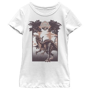 Girl's Jurassic World: Camp Cretaceous Dinosaur Travel Poster T-Shirt - 1 of 4