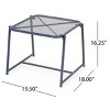 Syemin End Tables Outdoor Side Tables, Hollow out Sofa Table, Anti Rust Small Patio Table Metal Nightstand for Porch, Blue, 19.5"*18"*16.25" - 3 of 4