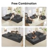 Mjkone 108"Corduroy Fabric Sectional Couch with Chaise Lounge，3-Pieces Free-Combined Cloud Modular L-Shaped Sofa - 3 of 4