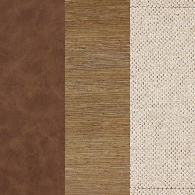 Hudson White Faux Leather and Wood Accent Chair