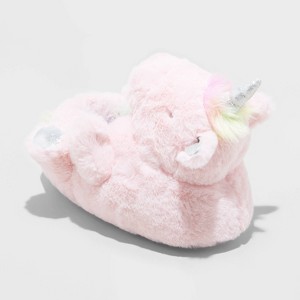 Kids' Cass Unicorn Slippers - Cat & Jack™ Pink - 1 of 4