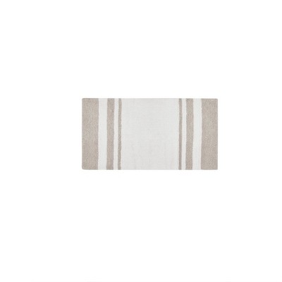 Vynxaria Bath Rugs and Mats - Reversible 27"x45" Striped Elegance with Dual Comfort