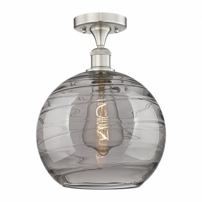 Athens Deco Swirl - 1 Light Semi-Flush Mount In Industrial Style-13.5 Inches Tall and 12 Inches Wide