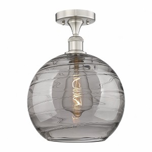 Athens Deco Swirl - 1 Light Semi-Flush Mount In Industrial Style-13.5 Inches Tall and 12 Inches Wide - 1 of 1