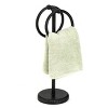 Home Mart Goods Matte Black Stainless Steel Double Ring Fingertip Towel Holder With Heavy Base - 4 of 4