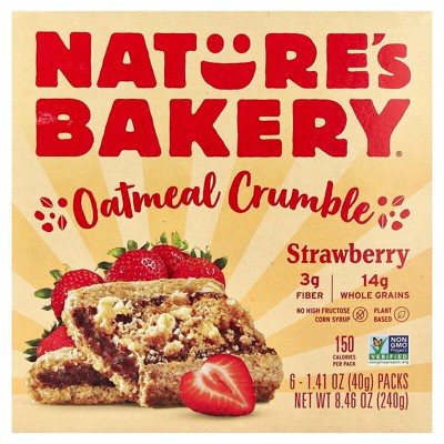 Nature's Bakery, Oatmeal Crumble, Strawberry, 6 Packs, 1.41 oz