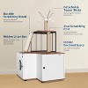 Cat Litter Box Enclosure with Storage,Hidden Wooden Pet Furniture Cabinet with Scratching Post,Toy Balls & Privacy House Corner Space-Saving Design - 3 of 4