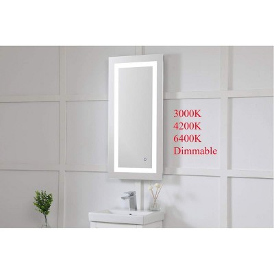 Helios 18x36 Silver LED Bathroom Vanity Mirror with Touch Sensor