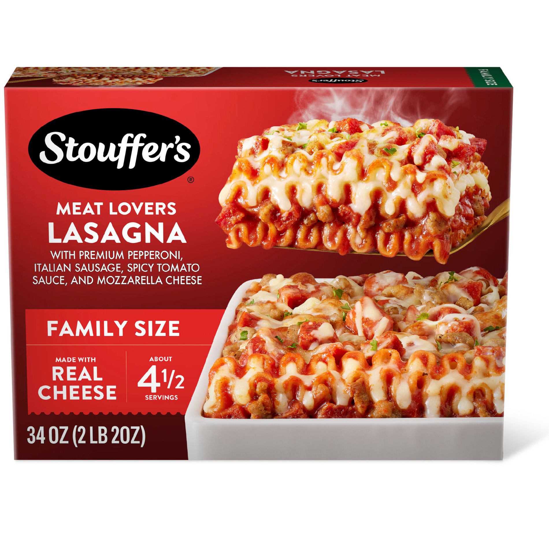 Stouffer's Meat Lover's Frozen Lasagna Family Size Frozen Dinner - 34oz