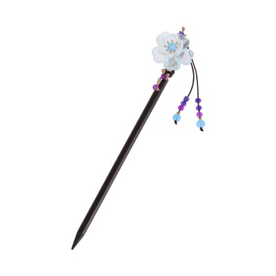 Unique Bargains Hair Chopstick Black White 1 Pc
