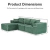 Dovelina Modular Plush Corduroy Sectional Sofa 3-Seat Sofa,Modern Comfy Upholstered Sofa L-Shape Couches with Soft Pillows - 4 of 4
