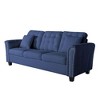 DOMETOUR 85.4 Inch Flare Arm Sofa for Living Room Bedroom Apartment, Modern Upholstered Couch with 2 Pillows - 3 of 4