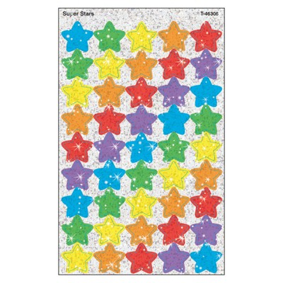 Trend Super Stars superShapes Stickers-Sparkle, 180 ct (Pack of 6)