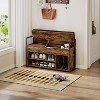 KTMBDW 39" Shoe Storage Bench with Cushion, Entryway Bench with Lift-Top Storage Box and 2 Tiers Open Shoe Rack for Entryway, Bedroom, Rustic brown - 4 of 4