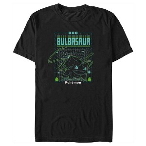 Men's Pokemon Bulbasaur Retro Grid T-Shirt - 1 of 4