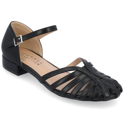 Journee Collection Womens Joannah Mary Jane Block Heel Round Toe Flats