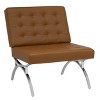 Studio Designs Home Newel Modern Accent Chair Blended Leather and Chrome Metal Frame - 2 of 4