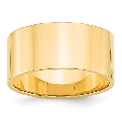 Black Bow Jewelry 10mm 14K White or Yellow Gold Lightweight Flat Standard Fit Band