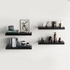 FurnitureR Wood Floating Shelves for Wall, 15.75 Inch Wide Rustic Wooden Floating Shelves, Invisible WallMounted Display for Living Room, Black - 3 of 4