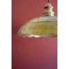 Brass and Wood Hanging Pendant Light – Antique Finish – 32"Tall by Kalalou - 4 of 4