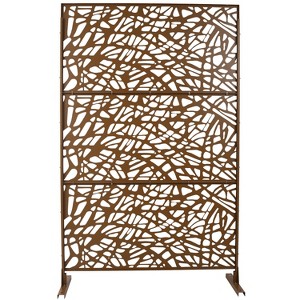 Grungis Matrix Metal Decorative Patio Screens,Freestanding Privacy Fence Panels in Web Pattern for Deck Balcony Patio,76" H×48" W - 1 of 4