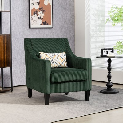 Okak Modern Corduroy Upholstered Accent Chair with Scooped Arms,Comfy Lounge Chair for Living Room,Bedroom