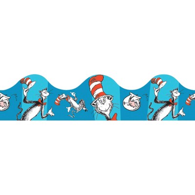 Eureka Cat in the Hat Blue Deco Trim, 37 Feet (Pack of 6)