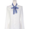 INSPIRE CHIC Women's Solid Contrast Color Pleated Long Satin Neck Scarves 49.2"x4.3" 1 Pc - 2 of 4