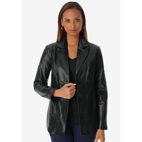 Jessica London Women's Plus Size Leather Swing Coat : Target