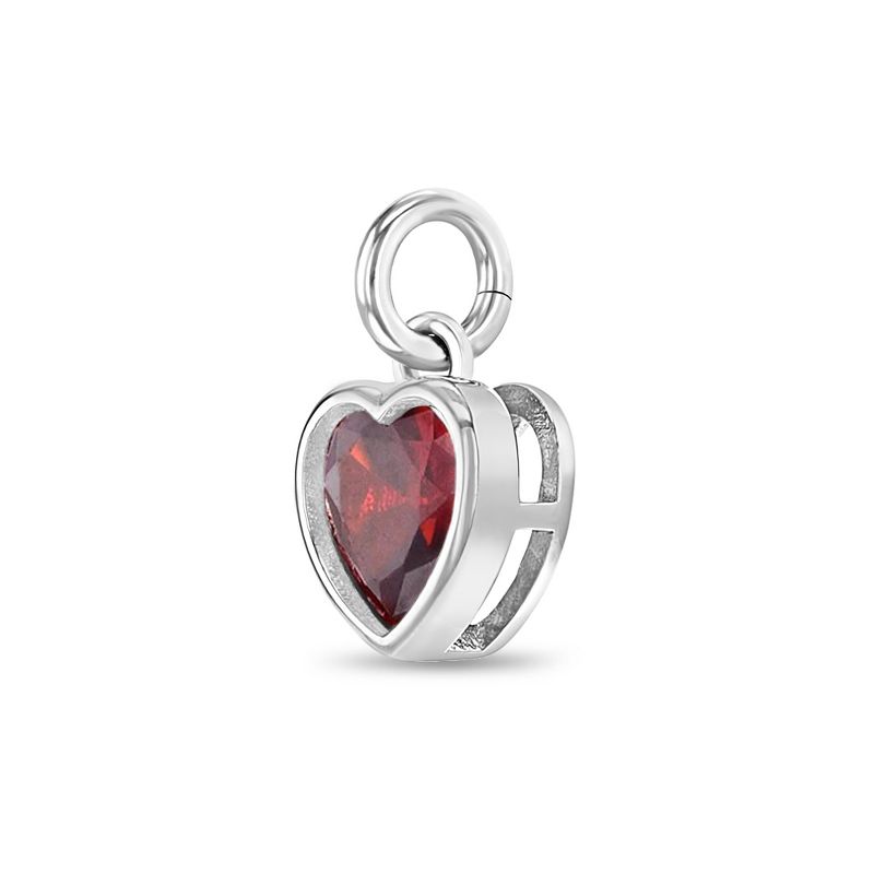 Girls' CZ Birthstone Heart Sterling Silver Charms - In Season Jewelry, 2 of 5