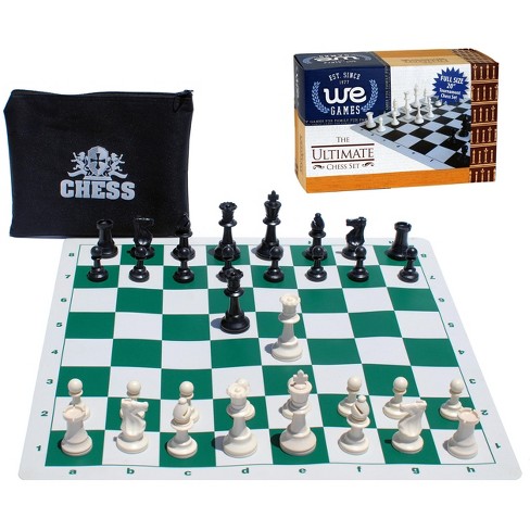  WE Games Best of Travel Chess Sets - Chess Board is Tournament  Style Roll Up - 20 inches, 34 Chess Pieces, Portable Chess Set Bag,  Includes Equalizer Dice & How to