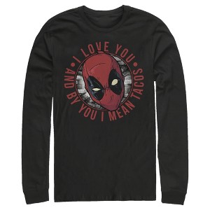 Men's Marvel Deadpool I Love You and by You I Mean Tacos Long Sleeve Shirt - 1 of 4