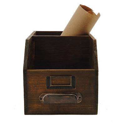 Wood Bin with 2 Compartments - 3R Studios
