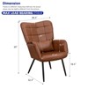 XIYUYEU Leather Accent Chair with High Backrest and Metal Legs,Modern Upholstered Living Room Chairs for Living Room - 3 of 4