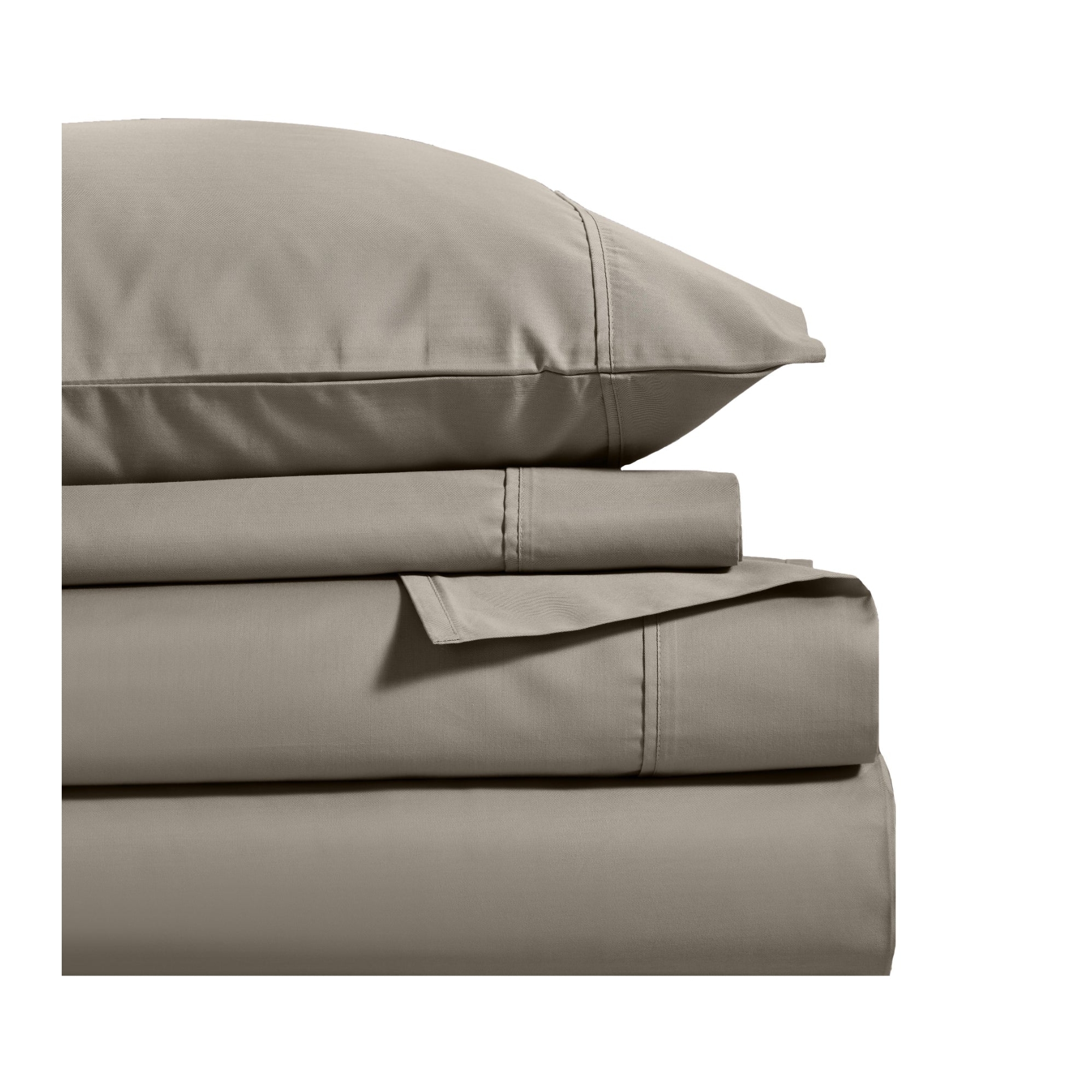 600 Thread Count Cotton Blend Soft and Silky Deep Pocket Sheet Set, Queen, Grey - Blue Nile Mills