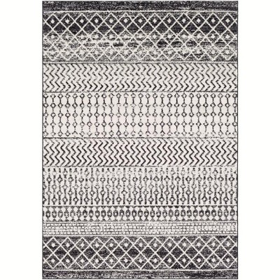 Mark & Day Louise 3'x5' Rectangle Woven Indoor Area Rugs Black/White: Stain-Resistant, Bohemian, Pet Friendly, Polypropylene