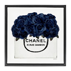 Stupell Industries Trendy Chic Navy Blue Roses, 25" x 25" - 1 of 4