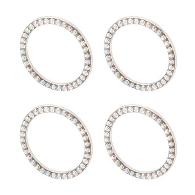 Unique Bargains Car Engine Start Stop Rhinestone Bling Decoration Ring 4 Pcs