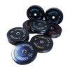BalanceFrom Everyday Essentials 15 Pound Color Coded Rubber Olympic Barbell Dumbbell Exercise Weight Bumper Plate with Steel Hub Ring, 1 Pair, Black - 4 of 4