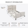 Kumasinova Queen/Twin/King Size Teddy Velvet Upholstered Bed Frame,Platform Bed with 49.21"High Back Headboard,12 Wood Slat Support,White - 2 of 4