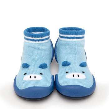 Komuello Baby Boy/ First Walk Sock Shoes Piglet Blue