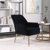 VASIP Modern Mid Century Armchair,Velvet  Upholstered Accent Chair , Easy Assembly for Living Room, Bedroom, Office,Black - 3 of 4