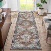 Washable Runner Rug for Hallways 2x6 Vintage Floral Rug Retro Accent Kitchen Runner Soft Non Slip Carpet for Laundry, Bathroom, Bedroom, Red - 2 of 4